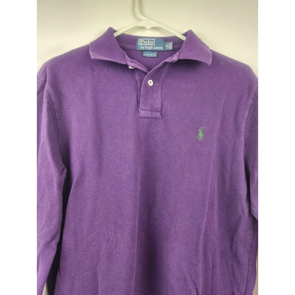 Vintage Polo by Ralph Lauren Purple Polo Shirt Long Sleeve Men Size Medium